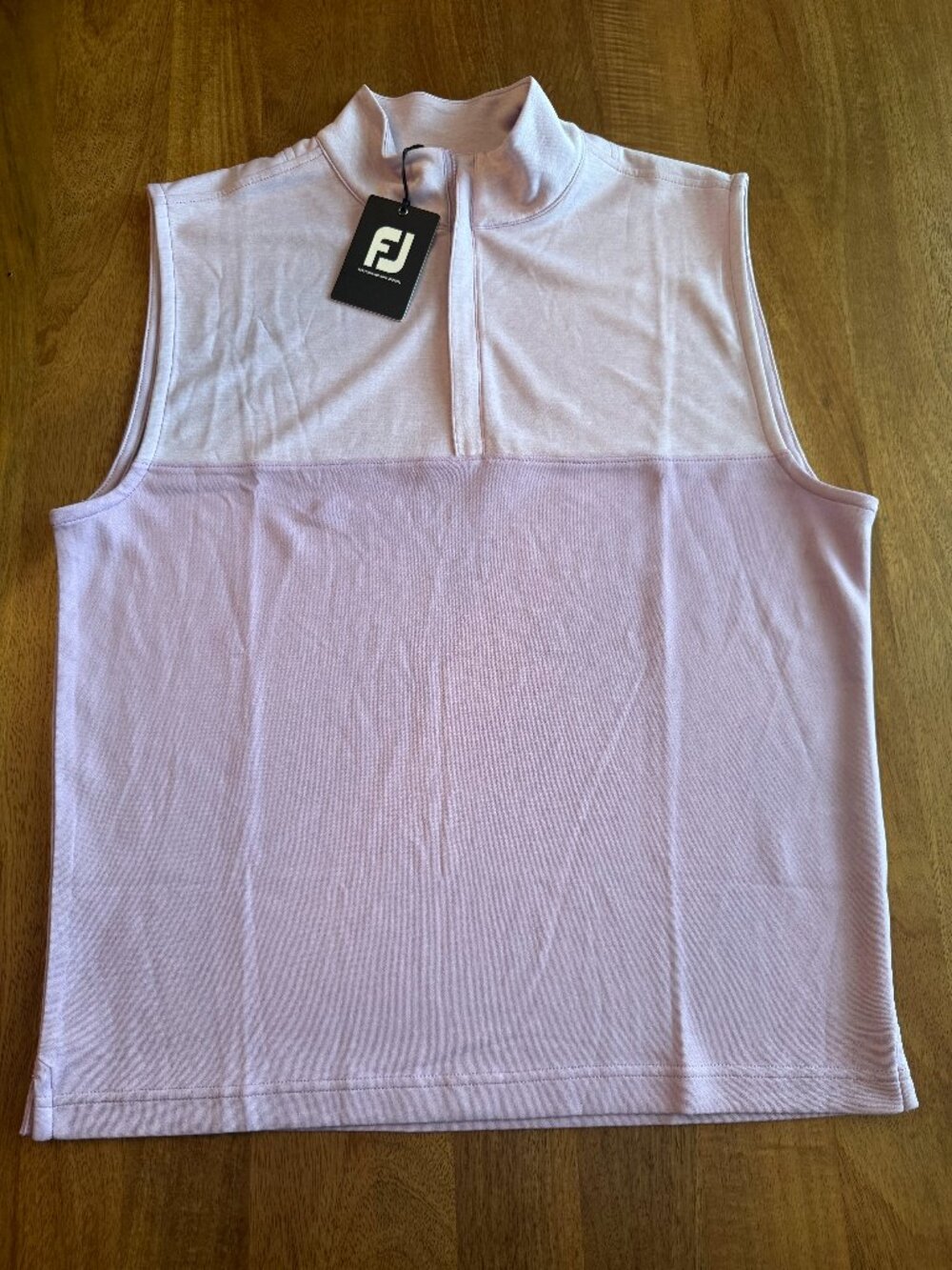 NWT FootJoy Heather Yoke Half-Zip Sleeveless Golf Polo Vest — Lavender | Size M